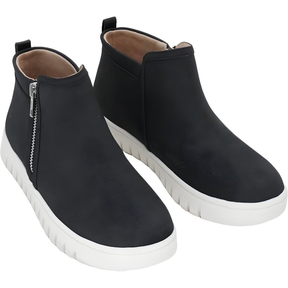 Journee Alita Round Toe Ankle Sneaker Bootie Black Women's US 6 M